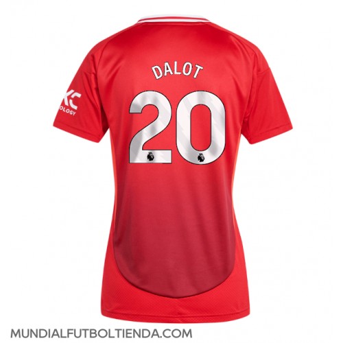 Camiseta Manchester United Diogo Dalot #20 Primera Equipación Replica 2024-25 para mujer mangas cortas